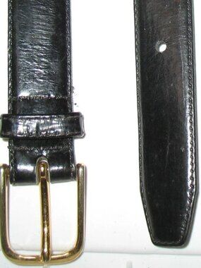 Austin Grey Men's Black Eel Skin Belt